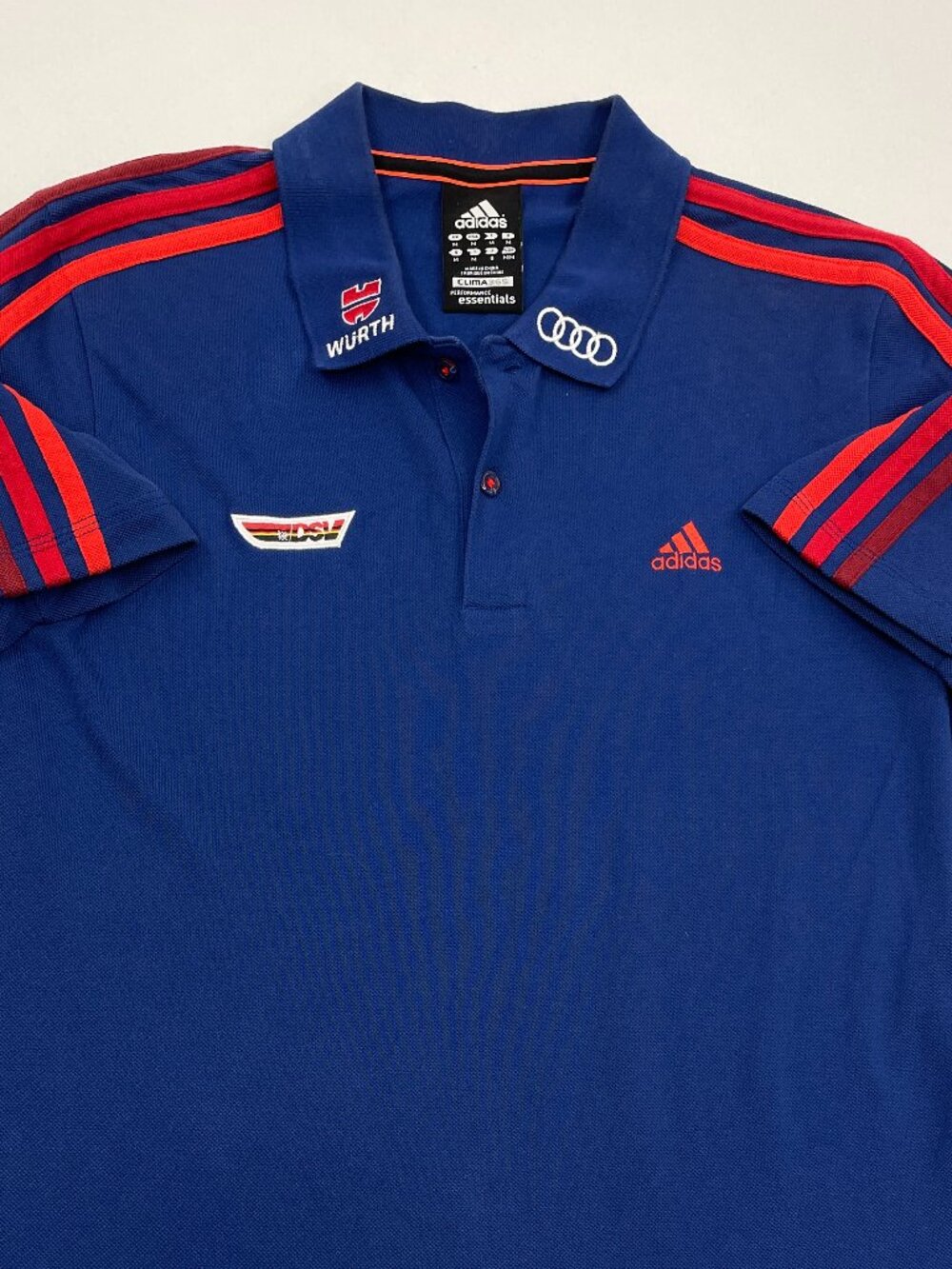 DSV Germany Adidas Audi Olympic Ski Team Issue Polo Shirt Jersey Trikot Men's M